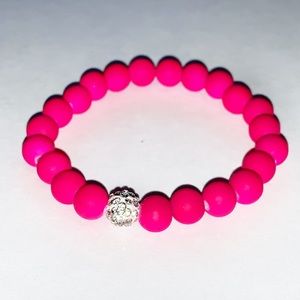 Pink w/silver ball bracelet